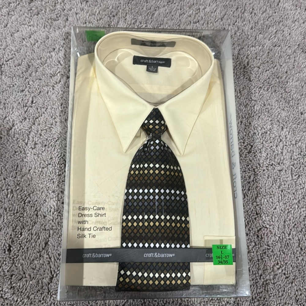 Croft & Barrow Dress Shirt New Size L 16 1/2-17 34/35